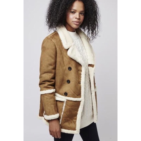 Topshop Jackets & Blazers - Brown Faux-shearling Car Coat